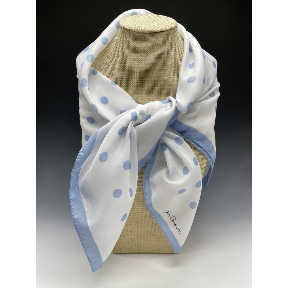 Vintage Jim Renoir Scarf Handkerchief Hankie Polka‎ Dots Italy